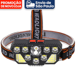 Potente Farol Lanterna Cabeça Testa Capacete Led Holofote Recarregável Camping Pesca Ciclista Bike Potente luz cabeça