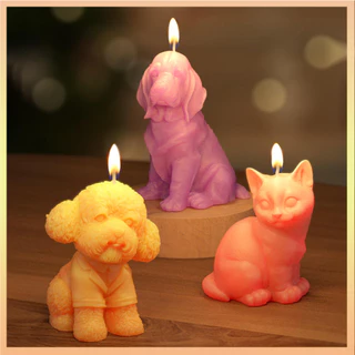 3D Cães Gatos Molde De Silicone Bonito Filhote De Cachorro Perfumado Vela Gesso Resina Moldes De Cimento Artesanato Orna em Oferta na Shopee