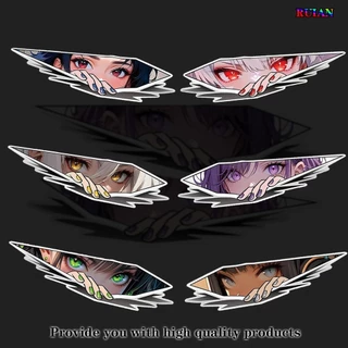 JDM Anime Olhos Adesivos Reflexivos Para Scooters Cruzeiro Motocicleta Modificação Janela Do Carro Corpo Decoração