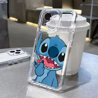 Capinha Capa tpu anti Impacto transparente Stitch para Iphone 11 12 13 14 15 16 max pro 14 plus 15 16 plus case