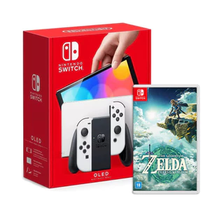 Console Nintendo Switch Oled Branco + Jogo The Legend of Zelda: Tears of the Kingdom