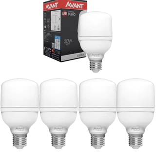 5 Lâmpadas Led Bulbo HP 30w Luz Branca 6500k Bivolt Avant