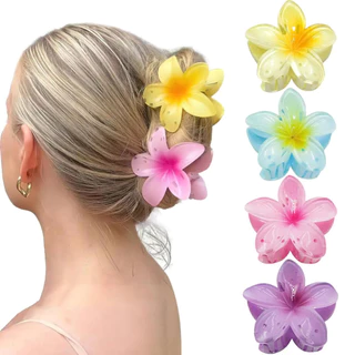 Maxi Prendedor de Cabelo Flor Grande Presilha tipo Grampo Laranja Blogueira Verão Praiana