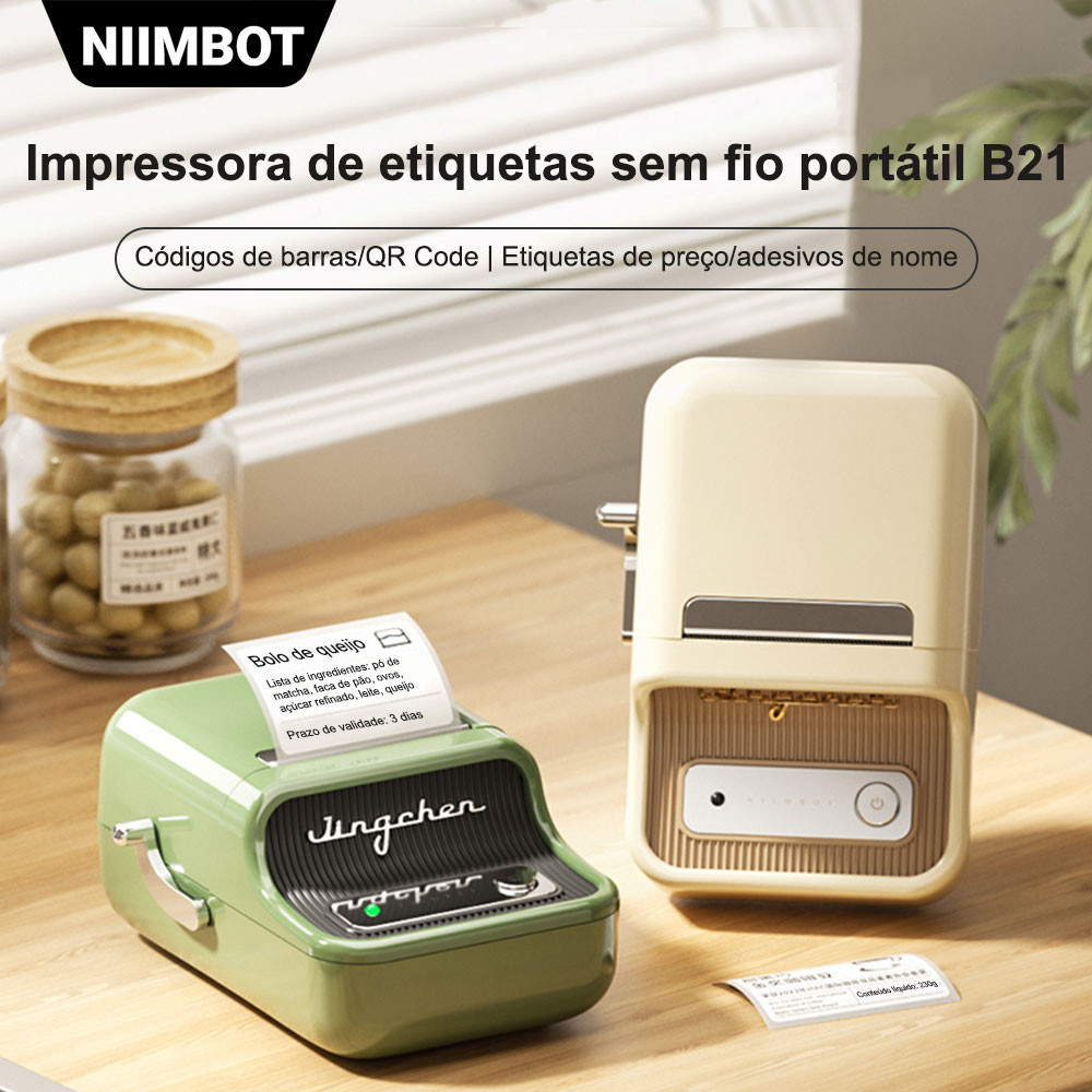 NIMBOT B21 B1 Impressora Portátil De Etiquetas Térmicas , Adequada Para Roupas , Casa , Alimentos , Impressão , Compatível Com IOS E Android
