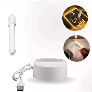 Luminaria Abajur de Mesa de Led 3d tipo lousa acrílico escreve e apaga frases criativa