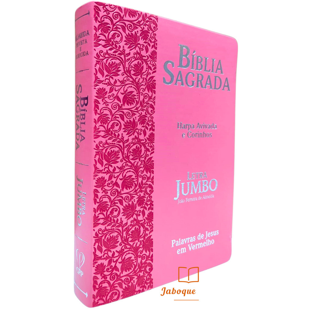 Bíblia Sagrada Feminina | Letra Jumbo / Ultra Gigante | Harpa Cristã | RC | Flores Rosa
