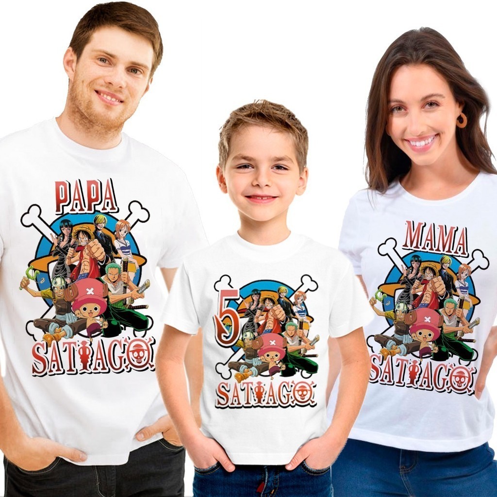 Kit 3 Camisetas One Piece Aniversario Personalizadas Familia Camisetas Personalizadas para Festinha Shopee Brasil