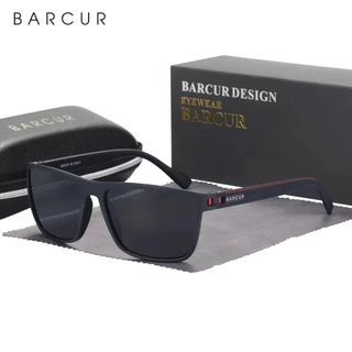 Óculos de Sol Polarizado UV400 Original Barcur Oculos Masculino Quadrado Proteção UVAB