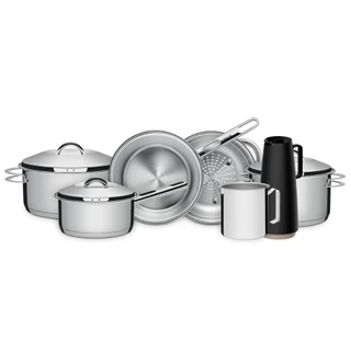 Jogo Panelas Tramontina Inox 7 Peças Fundo Triplo