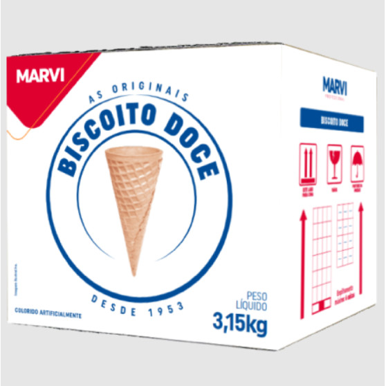 CASQUINHA BISCOITO DOCE MARVI 300 UNIDADES