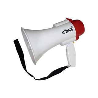 Megafone Portátil Recarregável Com Sirene Musical E Gravador - LE 997