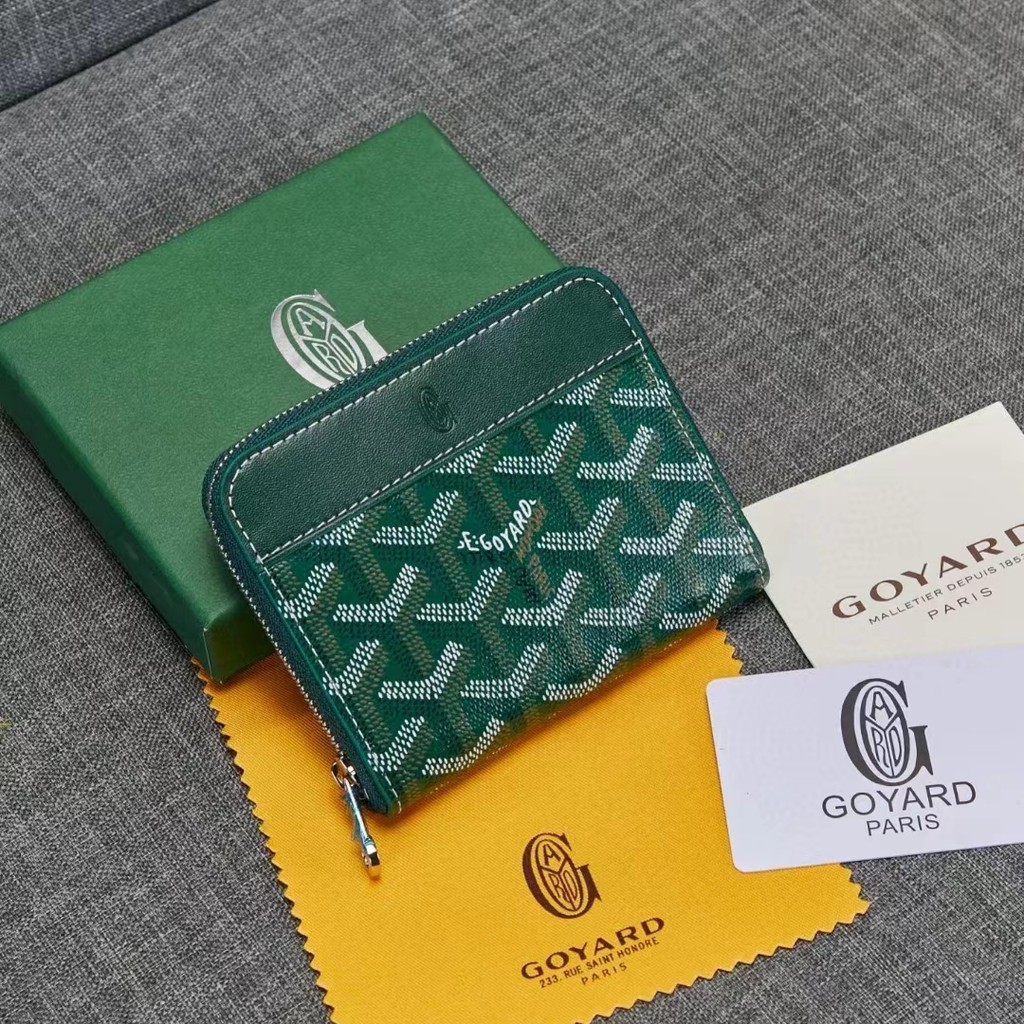 Goya Porta-carteira com zíper curto Porta-carteira Fêmea Dentes de cachorro Bolsa pequena de moedas