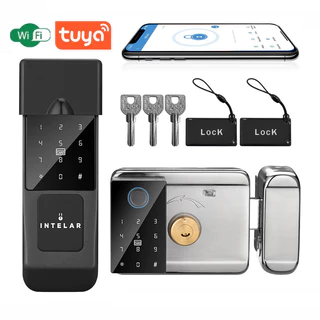 Fechadura de aço inteligente à prova d'água para ambientes externos TUYA WIFI fechadura digital biométrica de impressão digital com fechadura eletrônica de controle remoto
