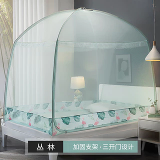 Novas redes mosquiteiras para uso doméstico sem instalação, portas duplas dobráveis 1,5 metros e 1,8 metros redes mosquiteiras yurt para crianças anti-queda