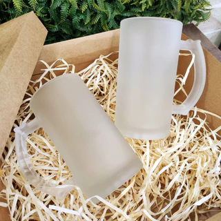 Caneca Chopp vidro jateada fosca 500 ml resinada sublimação caneco cerveja bar restaurante copo zero grau alemã 475 ml jateado fosco resina