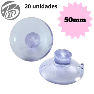 Ventosa 50mm Silicone para Vidro Acrílico PVC - Kit 20 Unidades