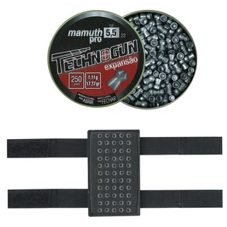 CHUMBINHO TECHNOGUN MAMUTH PRO EXPANSÃO 17,90GR 250UN. 5.5MM + PORTA CHUMBINHOS