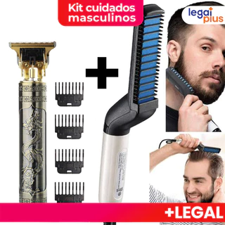 Kit De Cuidados Masculinos-Pente Modelador Alisador De Cabelo Barbeador Dragão Máquina De Cortar
