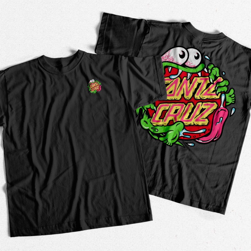 Camisa Streetwear Algodão Santa Cruz Green Monster Streetwear Camiseta Unissex Envio Rápido
