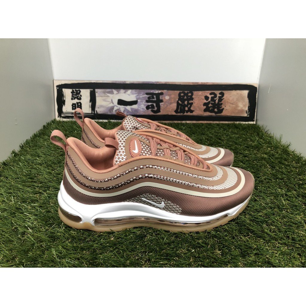 Oferta especial NIKE W AIR MAX 97 UL 17 Rose Gold El stico Tecido El stico Refletivo Sapatos de Jogging Sapatos de Mulher 917704 600