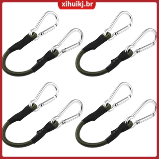 xihuikj Bungee Cord Cordões Para Roupas Ao Ar Livre Com Mosquetões Elásticos Ganchos Corda Elástica Serviço Pesado 4 Pcs