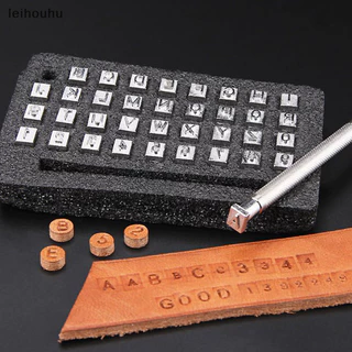 leiho 36pcs Alfabeto De Aço Letra Número Couro Carimbo Punch Set Craft