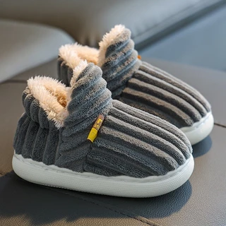 Pantufas De Algodão Para Crianças Calcanhares De Inverno Meninos Bebês 1-3 Sapatos Quentes De Ano Bebê De Interior Mulheres