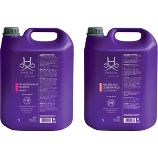 Shampoo Hydra Pet Society Neutralizador de Odores 5L + Condicionador Brilho e desembaraço 5L