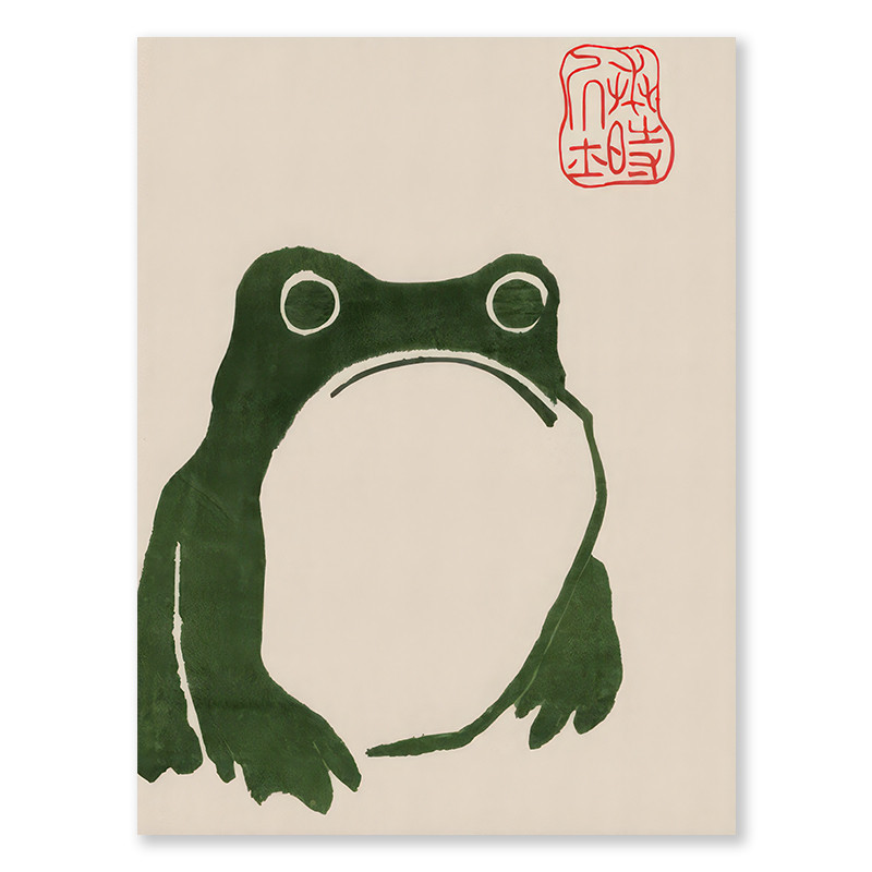 Japão Hajime Matsumoto Green Frog Wall Art Retro Trendy Ukiyo-e