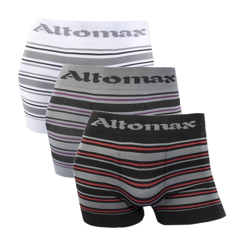 Kit 3 Cuecas Masculina Boxer Microfibra Altomax-Listradas | Shopee Brasil