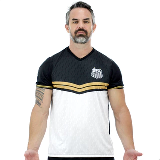 Camisa Masculina Camiseta Torcida Jovem Santos Dry Fit Futebol Academia - Lançamento