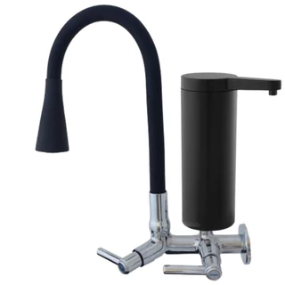 FILTRO ÁGUA PRÓ SAÚDE Torneira em METAL PAREDE 2161 C80 Gourmet Preto Max copo PRETO