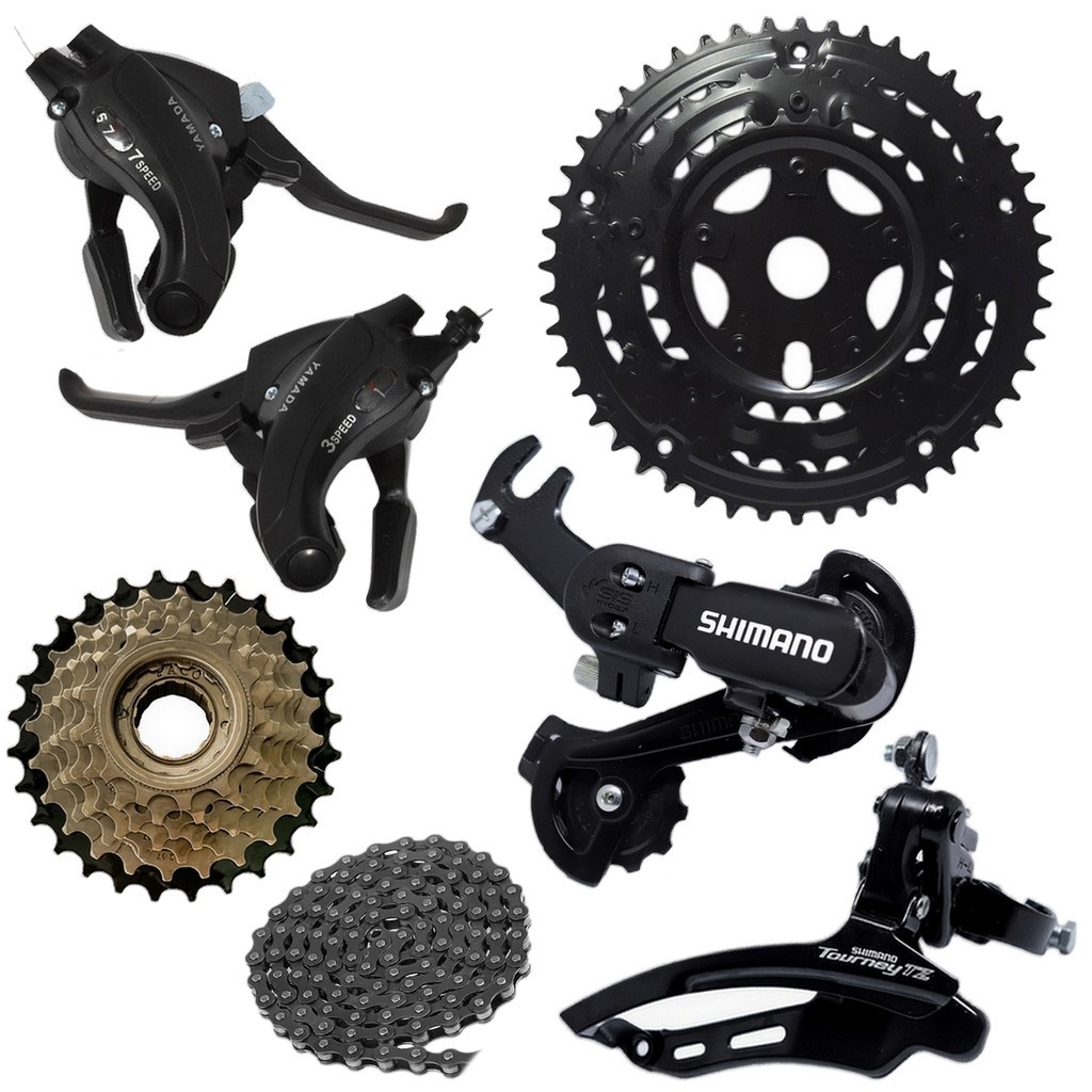 Kit 21v Corrente Catraca Rapid Fire Coroa + Câmbios Shimano