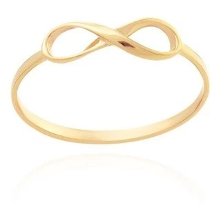 Anel Infinito Ouro 18 Kilates Peso 1,10 Gramas 1 mm