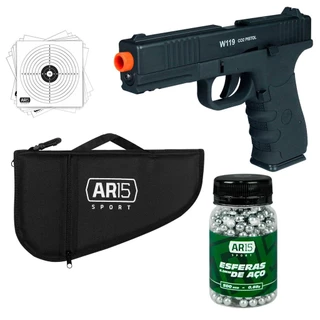 Pistola Pressão CO2 Rossi W119 cal 4.5 c/ Esfera Aço + Capa