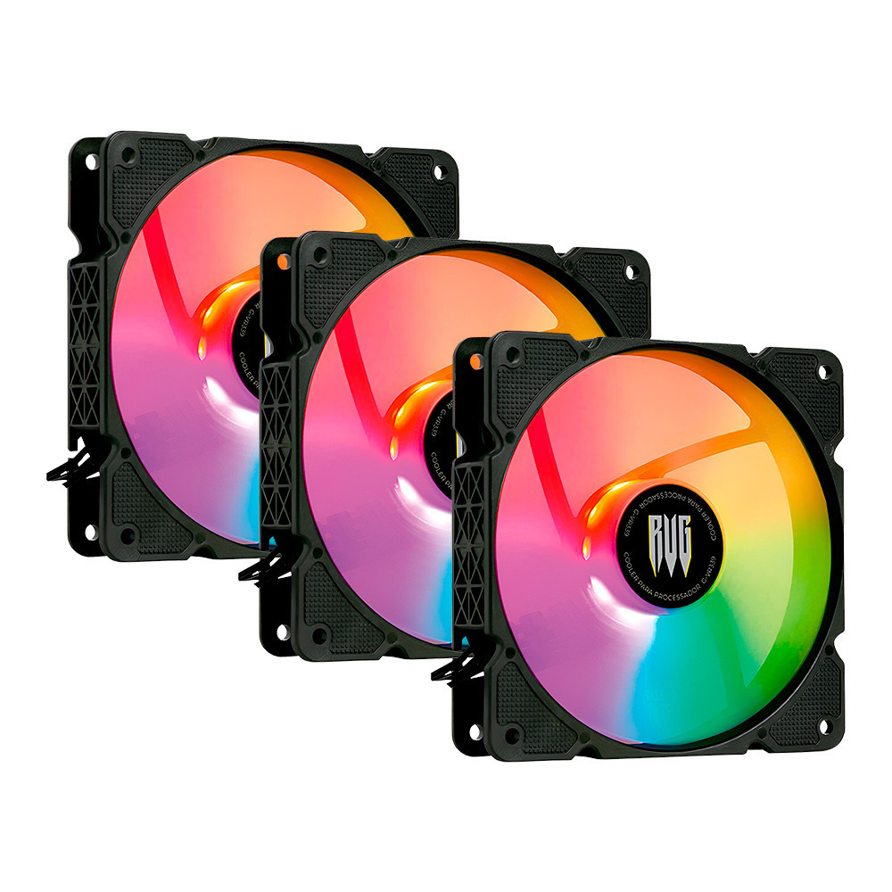 Kit 3 Cooler Fan RGB 120mm para Gabinete Gamer Revenger G-VR339
