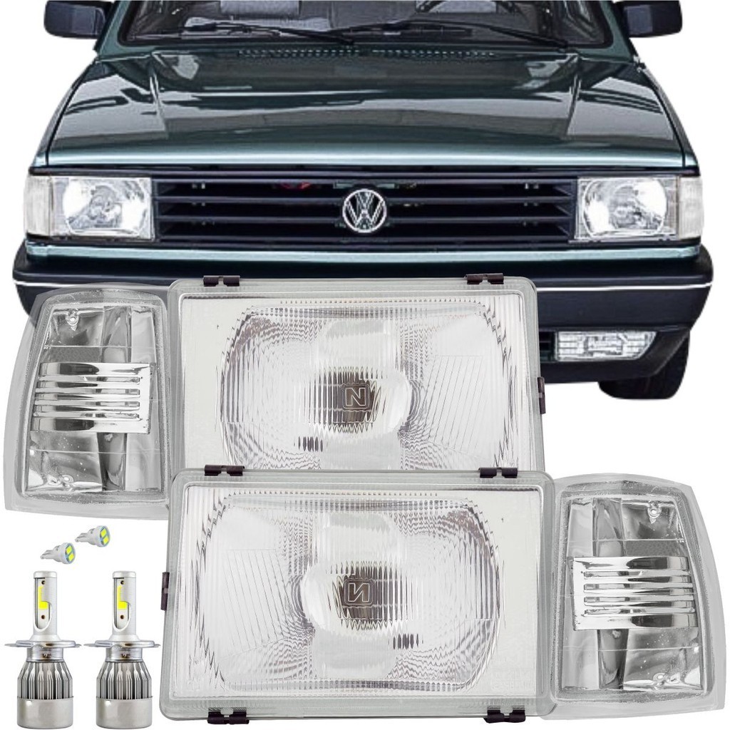 Kit Farol E Lanterna Cristal Gol Quadrado 87 88 89 90 + Lamp | Shopee ...