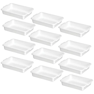 Kit C/12 Bandejas caixa Topa Tudo Branca 4l Santana alimento açougue restaurante cozinha salgado