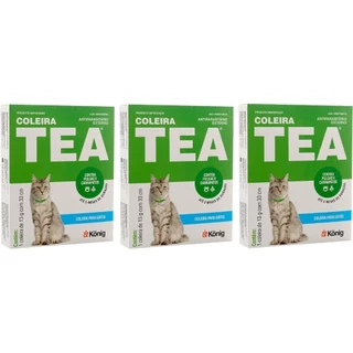 Coleira Antipulgas e Carapatos König Tea 327 - Gatos - 3 Unidades