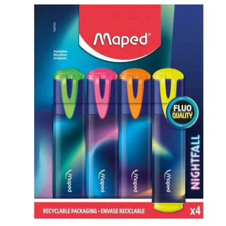 MARCA TEXTO NIGHTFALL ESTOJO 4 CORES   MAPED   740700 em Oferta na Shopee