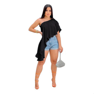 Blusa Feminina Bata Soltinha Uma Manga Mula Manca Verão