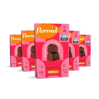 Kit Pouch Bombom Ao Leite Com Cranberry Zero Açúcar 60G Com 5 Unidades