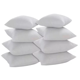Kit 8 Refil Enchimento de Almofada Cheia 45x45cm Fibra Mista Têxtil Decorativa