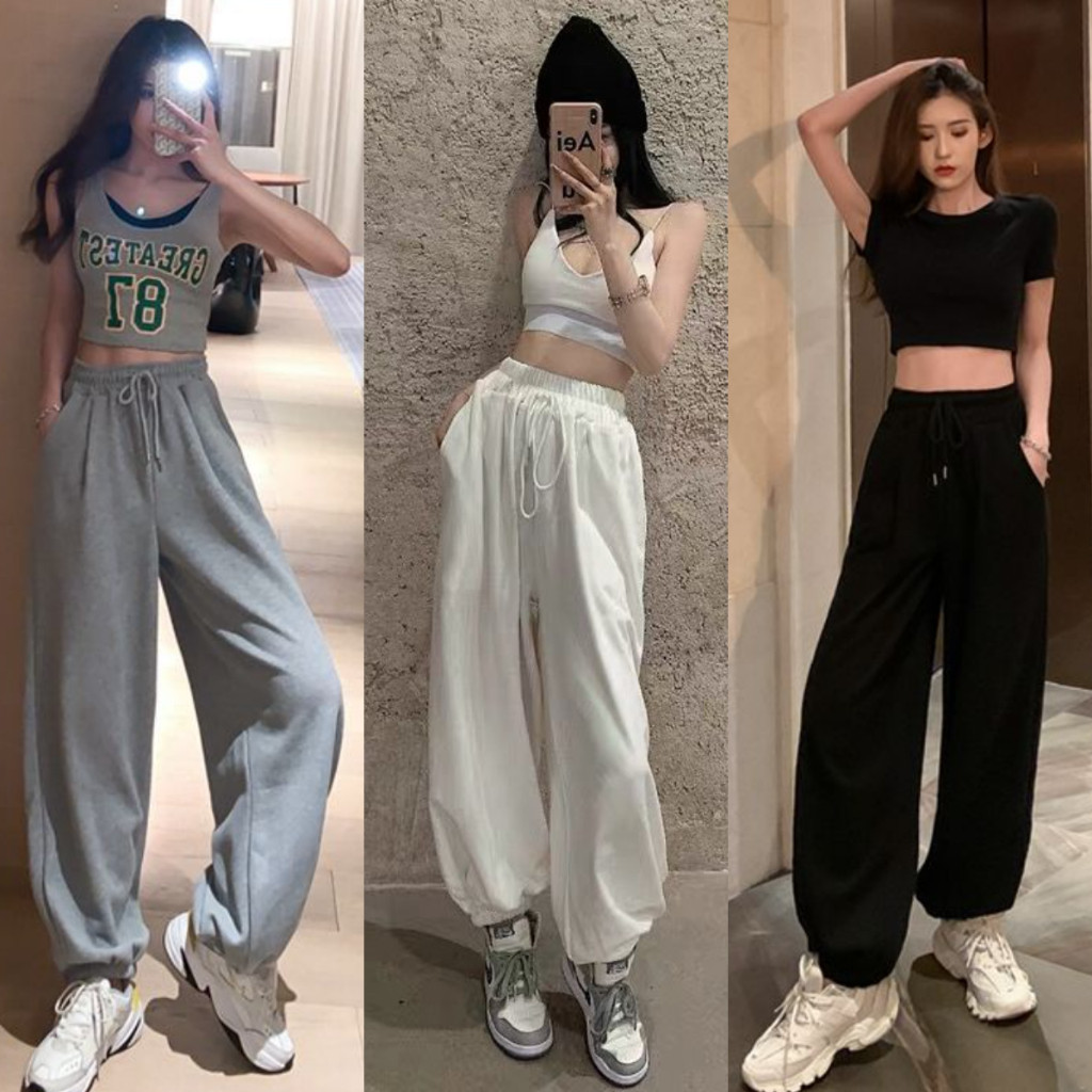 New Loose Pants Set Women Pure Desire Spice Girl Sexy Navel