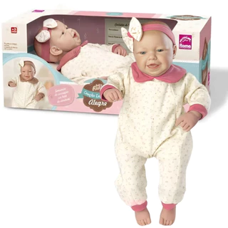 Boneca Bebê Real Coleção Expressões Alegre 5079 Roma