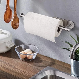 Porta Toalhas de Papel Autoadesivo Duro Aço Inoxidável para Banheiro e Cozinha