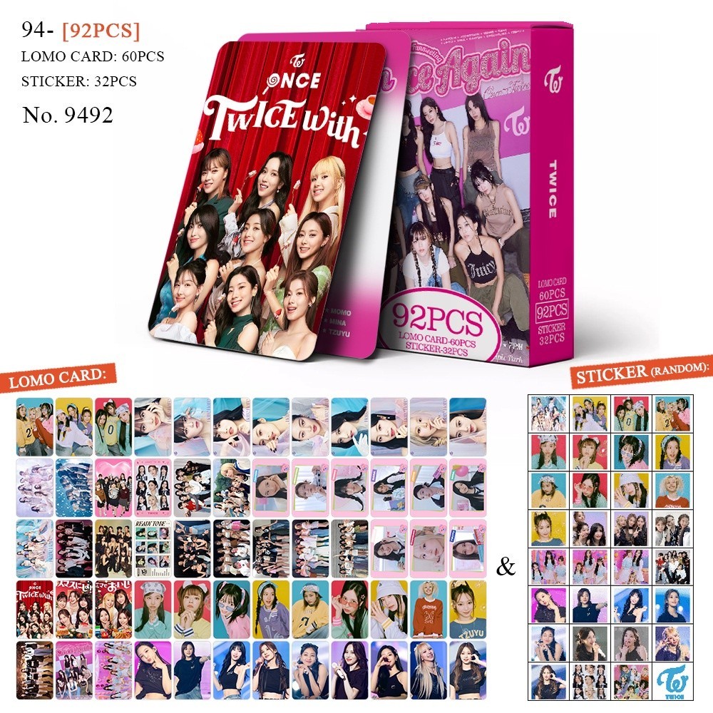92-96pcs/box TWICE Photocards With You-th Lomo Cards Stickers