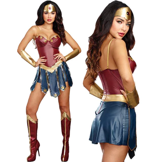 Fantasia Mulher Maravilha Diana cosplay Fantasia De Super-Herói Feminino Adulto Roupa Feminina Vestido