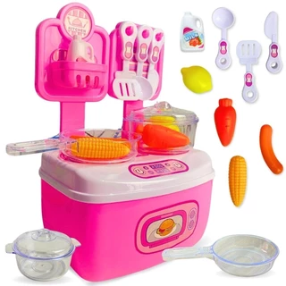 Cozinha Infantil De Brinquedo Com Pia Talheres e Panelas