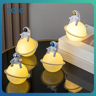 Luzes Decorativas De Astronauta SOTO Luz Da Lua Do Planeta Presente Infantil Luz Atmosférica Abajur De Cabeceira Do Quarto Abajur De Mesa Decorativo Luz Da Lua Luz Noturna Do Astro